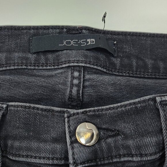 Joes Cropped Skinny Jeans Womens 29 Faded Black Denim Raw Hem Stretch VV15X - Picture 4 of 8
